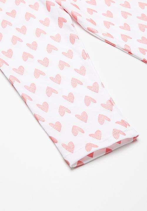 dailyfriday - Capri leggings - white & pink