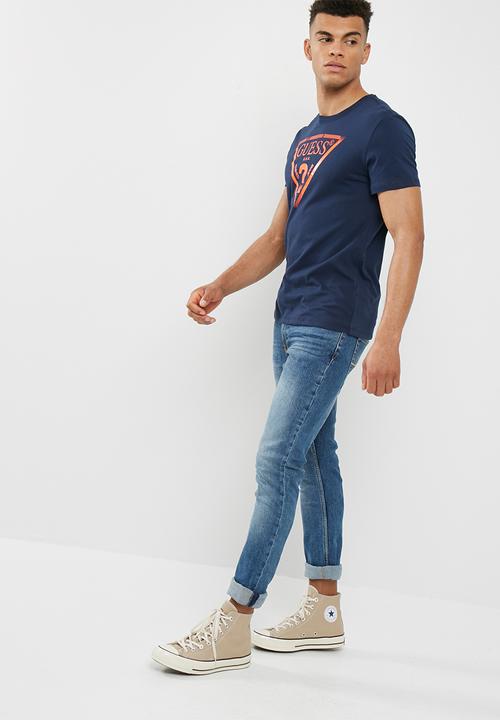 GUESS - Basic liner logo crew tee