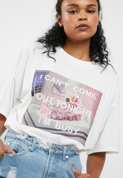 Missguided - Barbie x Missguided printed 'I'm busy' tee