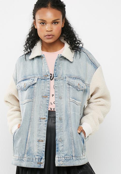 oversized borg trucker jacket