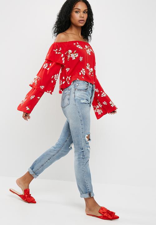 Missguided - Floral print bardot top