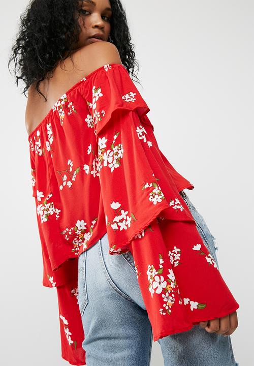 Missguided - Floral print bardot top