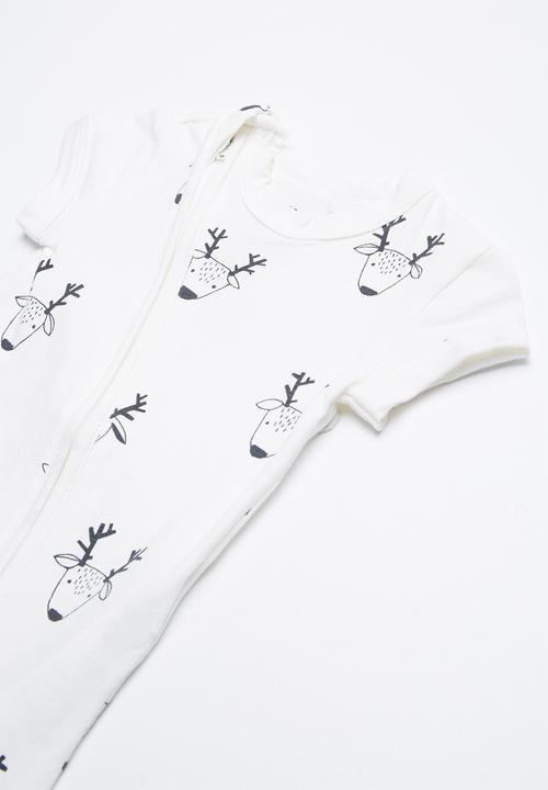 Cotton On - Baby mini SS zip through romper