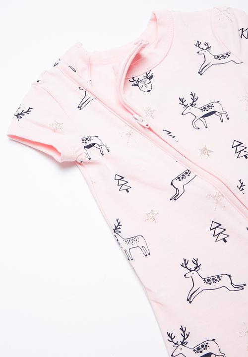 Cotton On - Baby mini SS zip through romper