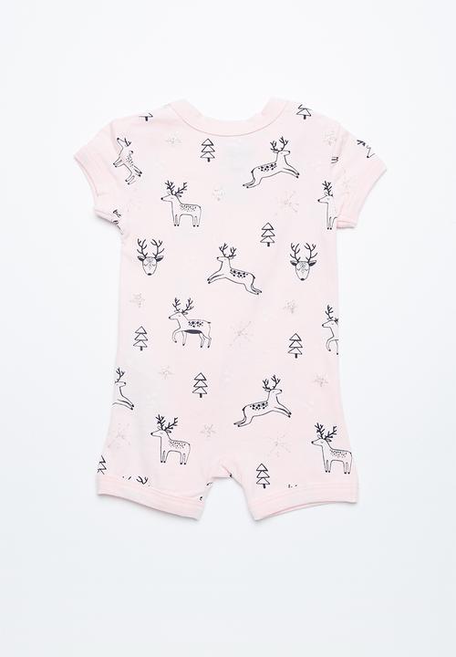 Cotton On - Baby mini SS zip through romper