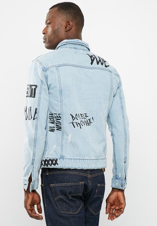 Only & Sons - Doodle denim trucker jacket