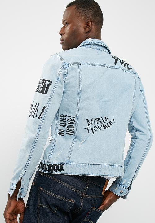Only & Sons - Doodle denim trucker jacket