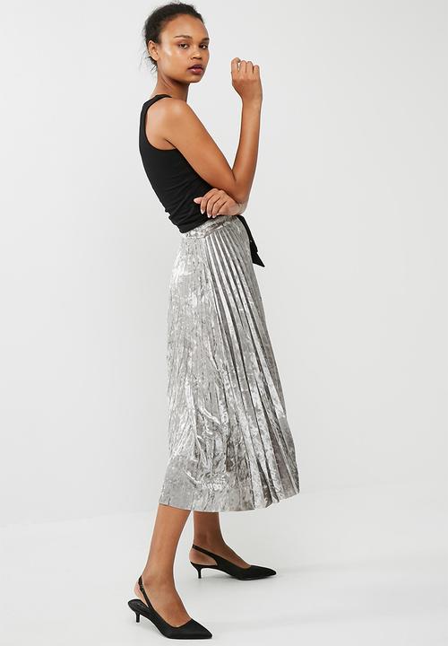 dailyfriday - Velvet pleated midi skirt