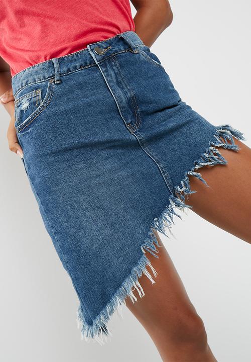 Cotton On - Asymmetric hem denim skirt