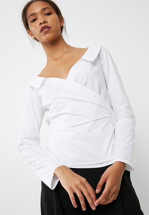 dailyfriday - Poplin wrap shirt with tie belt