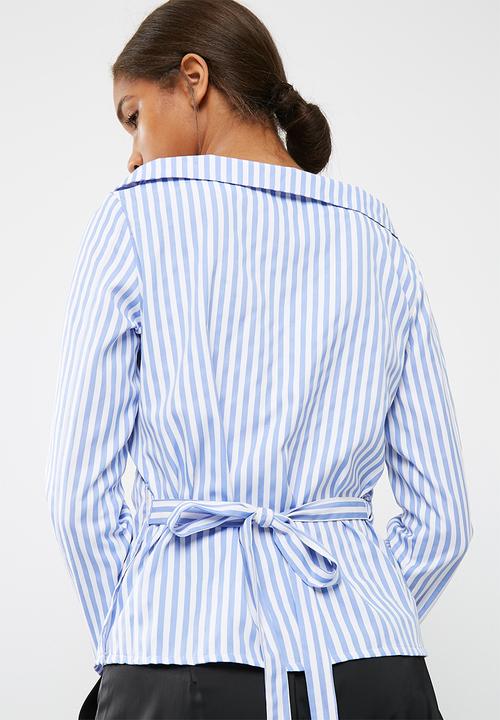 dailyfriday - Poplin wrap shirt with tie belt