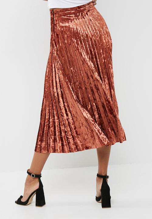 dailyfriday - Velvet pleated midi skirt