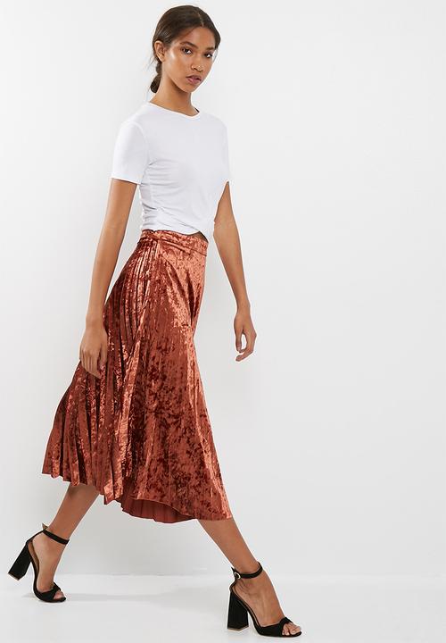dailyfriday - Velvet pleated midi skirt