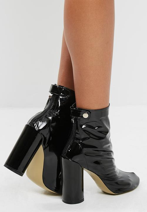 Public Desire - Lia vinyl stud strap ankle boot