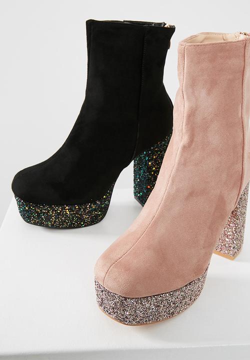 Public Desire - Romance glitter sole platform ankle boot