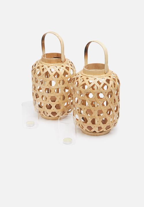 Sarah Jane - Bamboo lantern set of 2