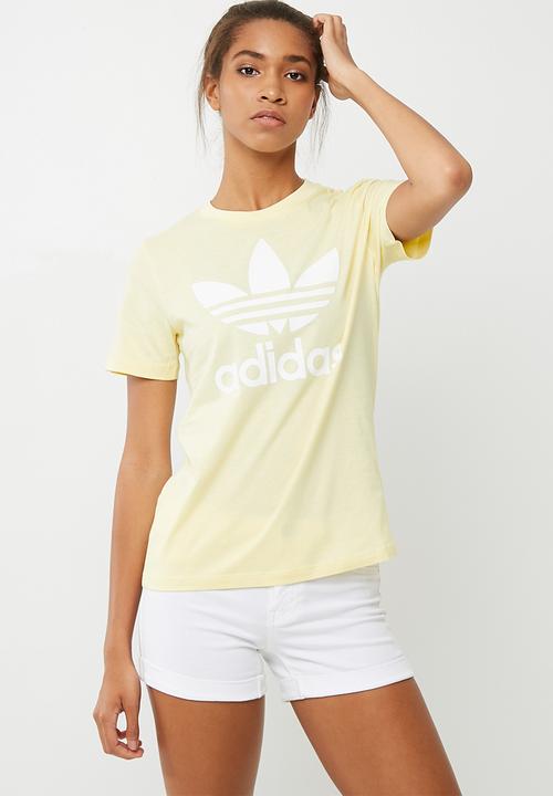 womens yellow adidas t shirt