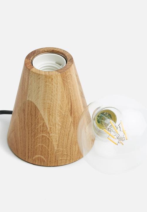 Sixth Floor - Tapered oak table lamp