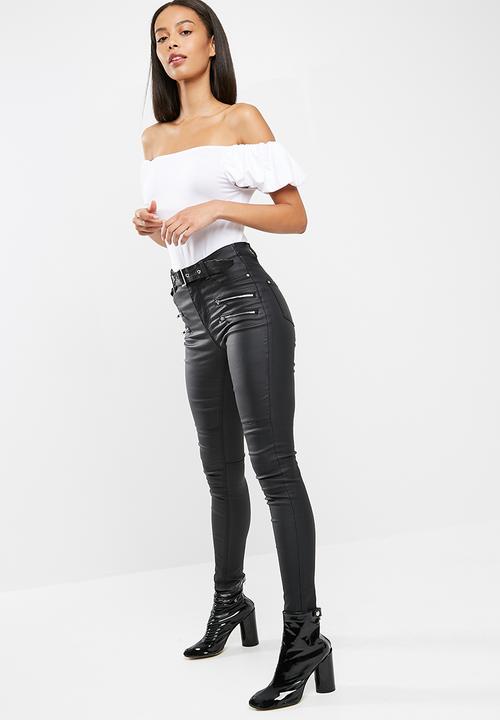 Missguided - Puffball sleeve bardot top