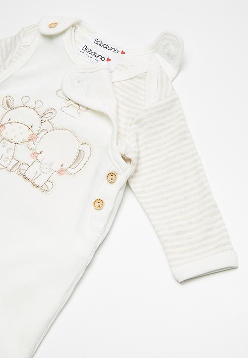 Babaluno - Velour dungaree and bodysuit set
