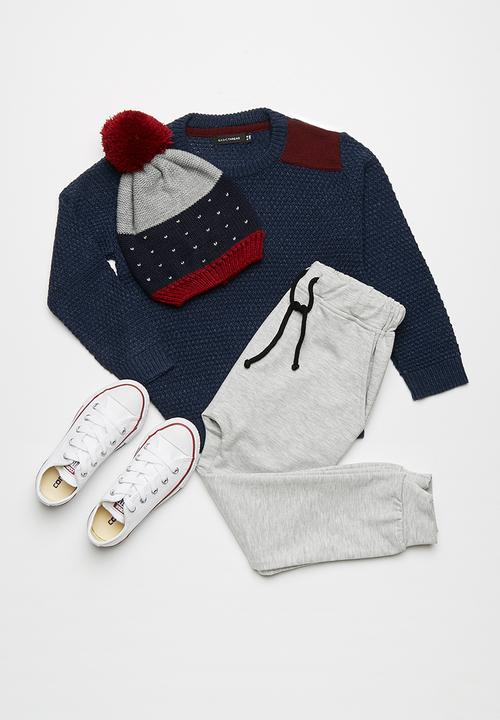 basicthread - Colourblock pom-pom beanie