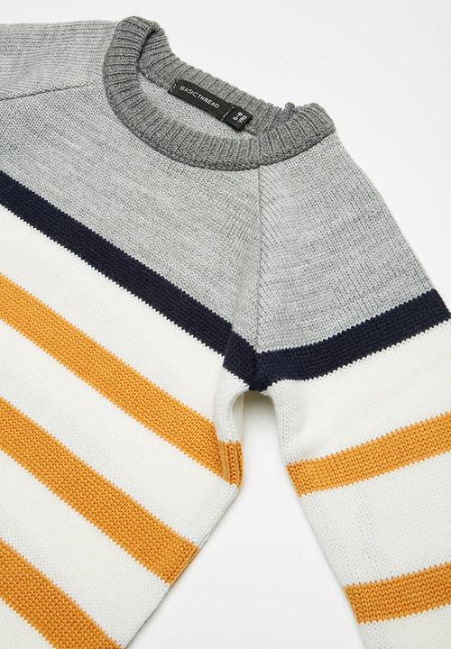 basicthread - Striped elbow patch jersey