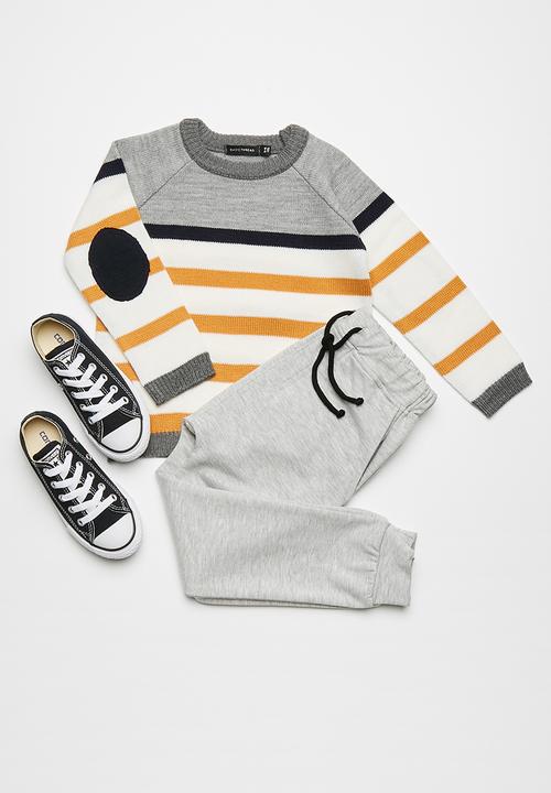 basicthread - Striped elbow patch jersey