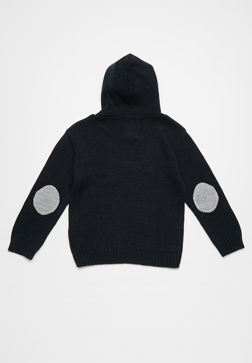 basicthread - Knitted elbow patch hoodie