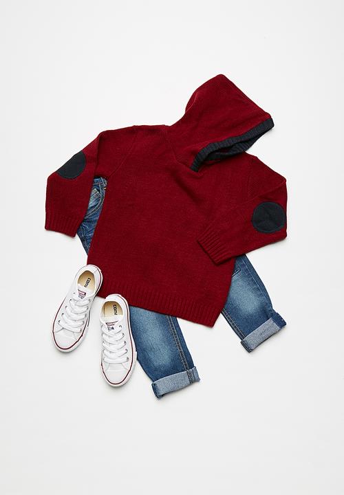basicthread - Knitted elbow patch hoodie