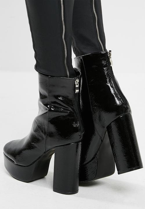Missguided - Vinyl platform ankle boot
