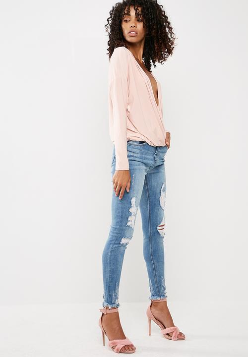 Missguided - Long sleeve wrap top