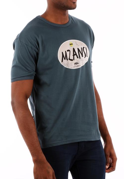Top 100 Mandrobe Tees - Mzansi – Navy Blue & Grey