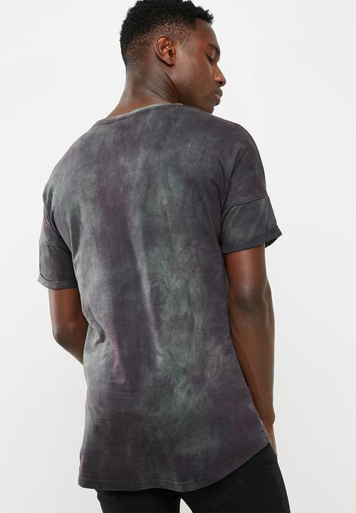 basicthread - Longline curved hem drop shoulder tee
