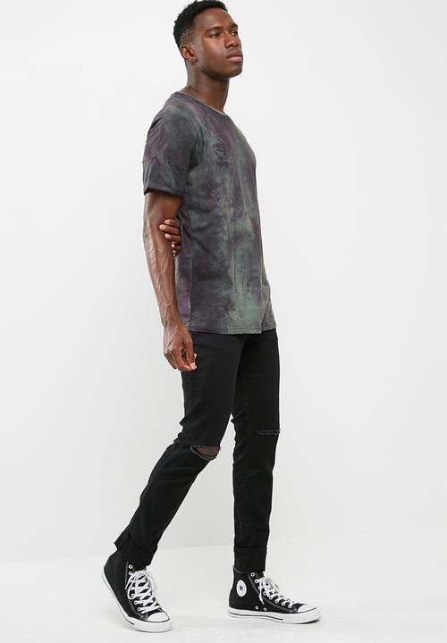 basicthread - Longline curved hem drop shoulder tee