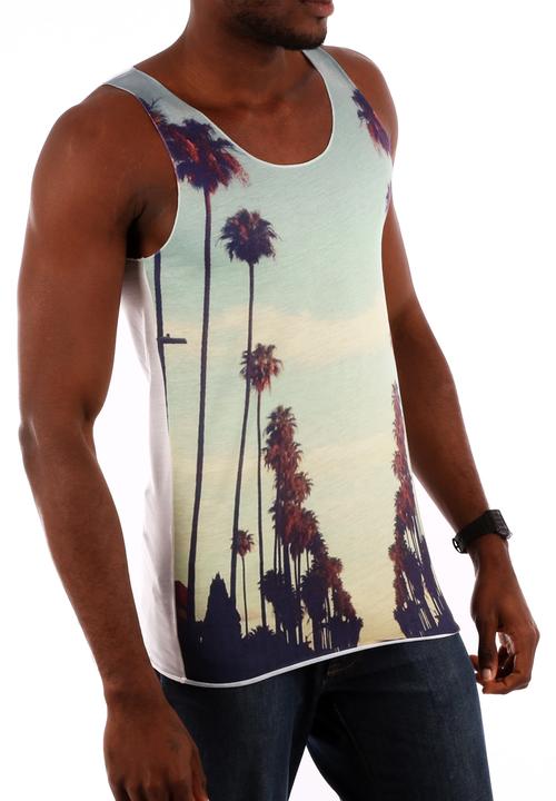 Top 100 Mandrobe Tees - Palm Trees Vest – White Print
