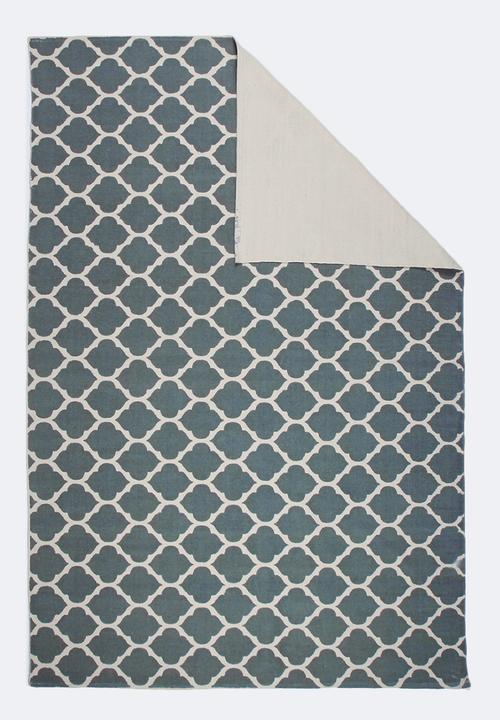Sixth Floor - Daisy printed rug - teal green