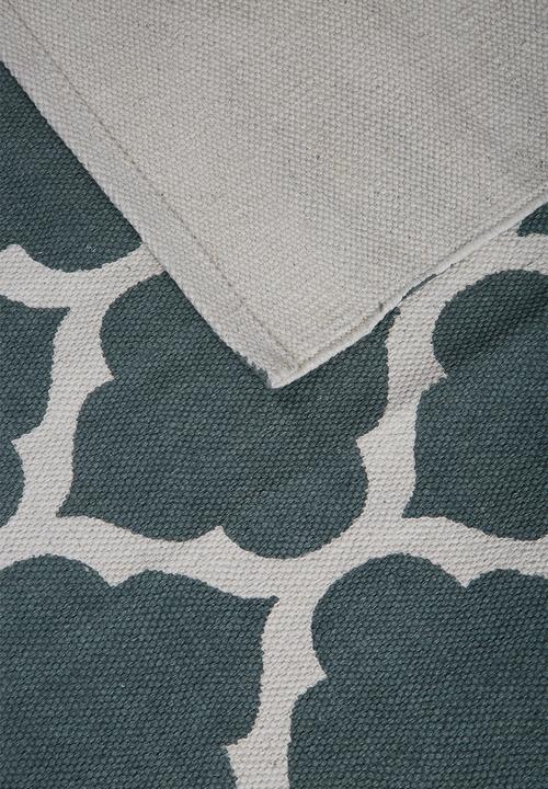 Sixth Floor - Daisy printed rug - teal green