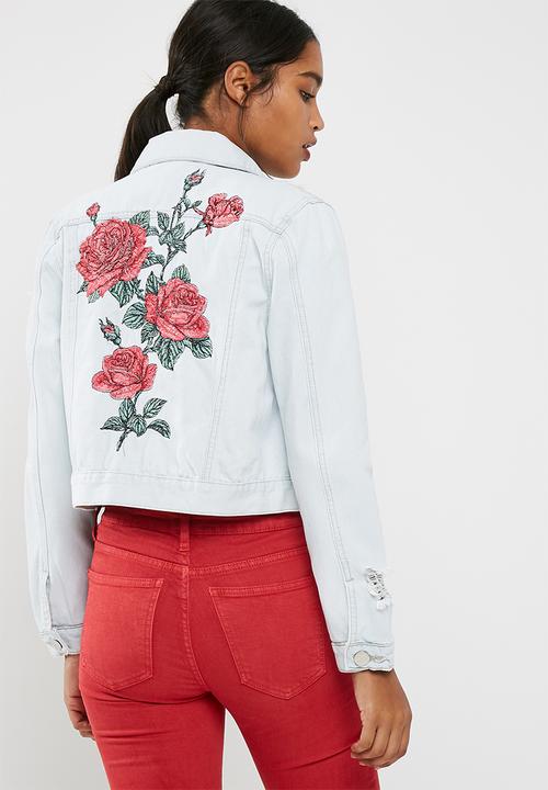 Cotton On - Girlfriend embroidered denim jacket