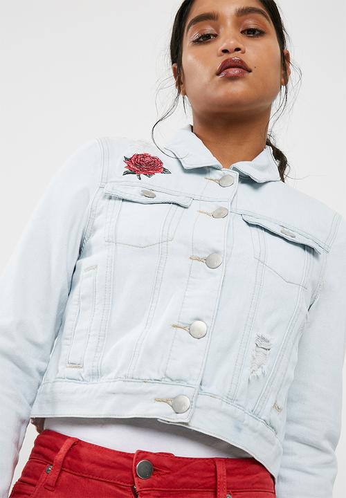 Cotton On - Girlfriend embroidered denim jacket