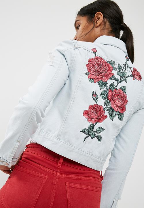 Cotton On - Girlfriend embroidered denim jacket