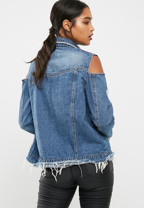 Missguided - Cut out trucker denim jacket