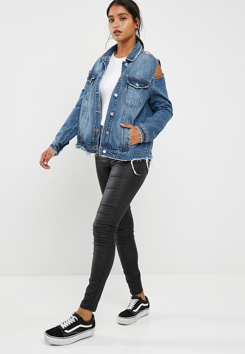 Missguided - Cut out trucker denim jacket