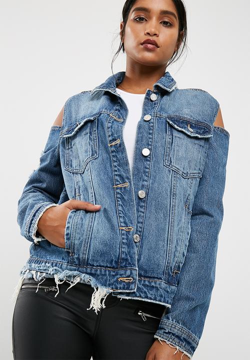 Missguided - Cut out trucker denim jacket