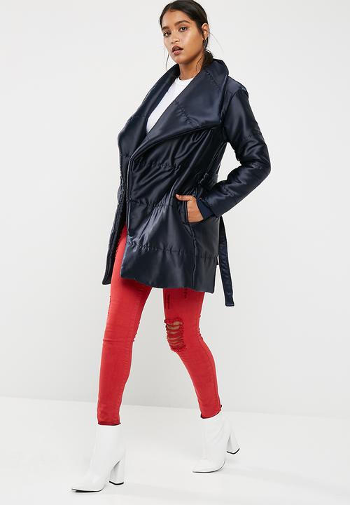 dailyfriday - Mid length belted padded jacket