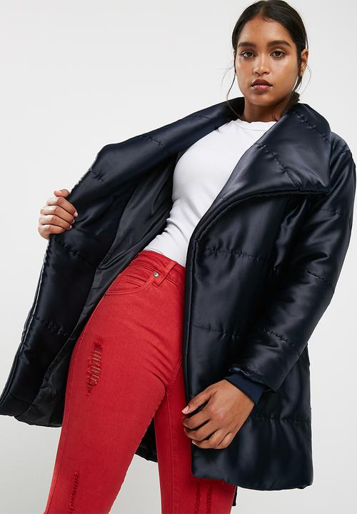dailyfriday - Mid length belted padded jacket
