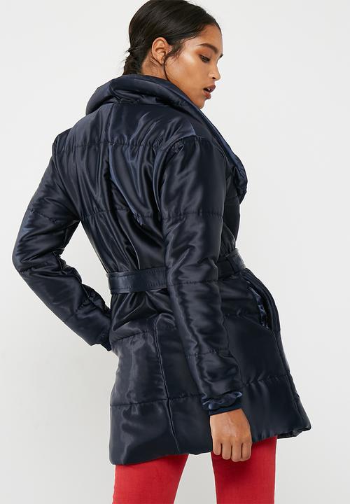 dailyfriday - Mid length belted padded jacket