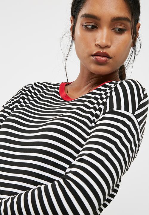 New Look - Long sleeve stripe fitted ringer top