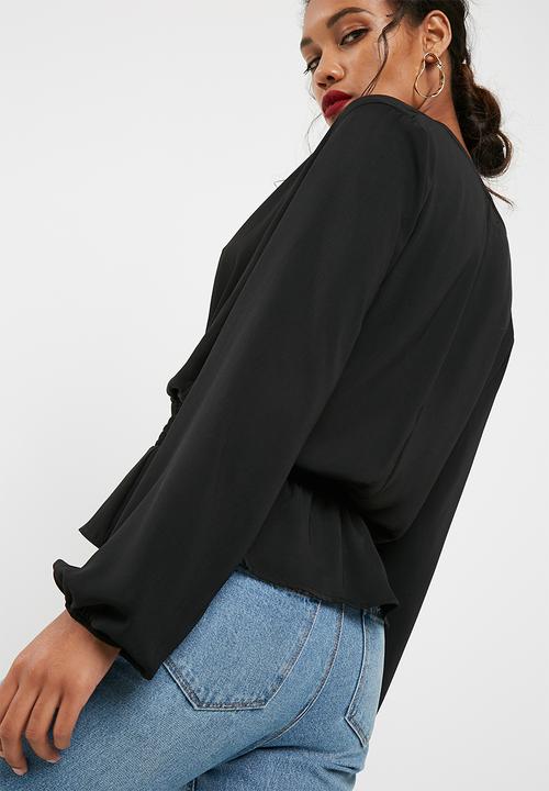dailyfriday - Shirred waist wrap blouse