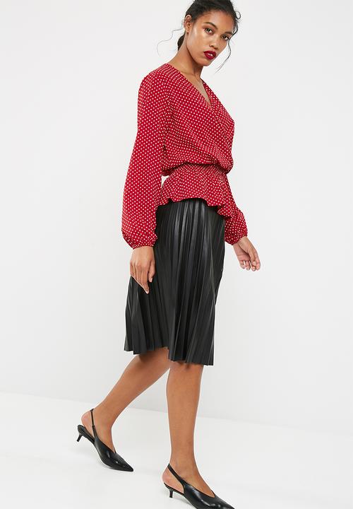 dailyfriday - Shirred waist wrap blouse