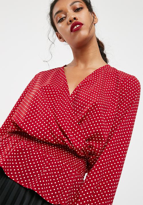 dailyfriday - Shirred waist wrap blouse